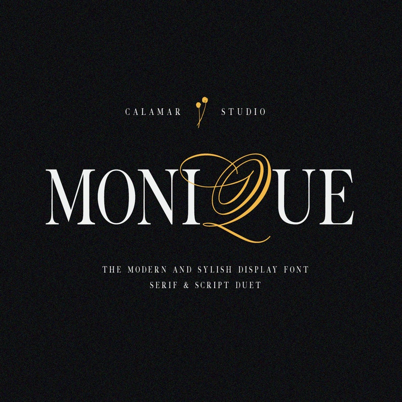 Serif & Script Font Duo, Calligraphy Font Pair for Wedding Monograms ...