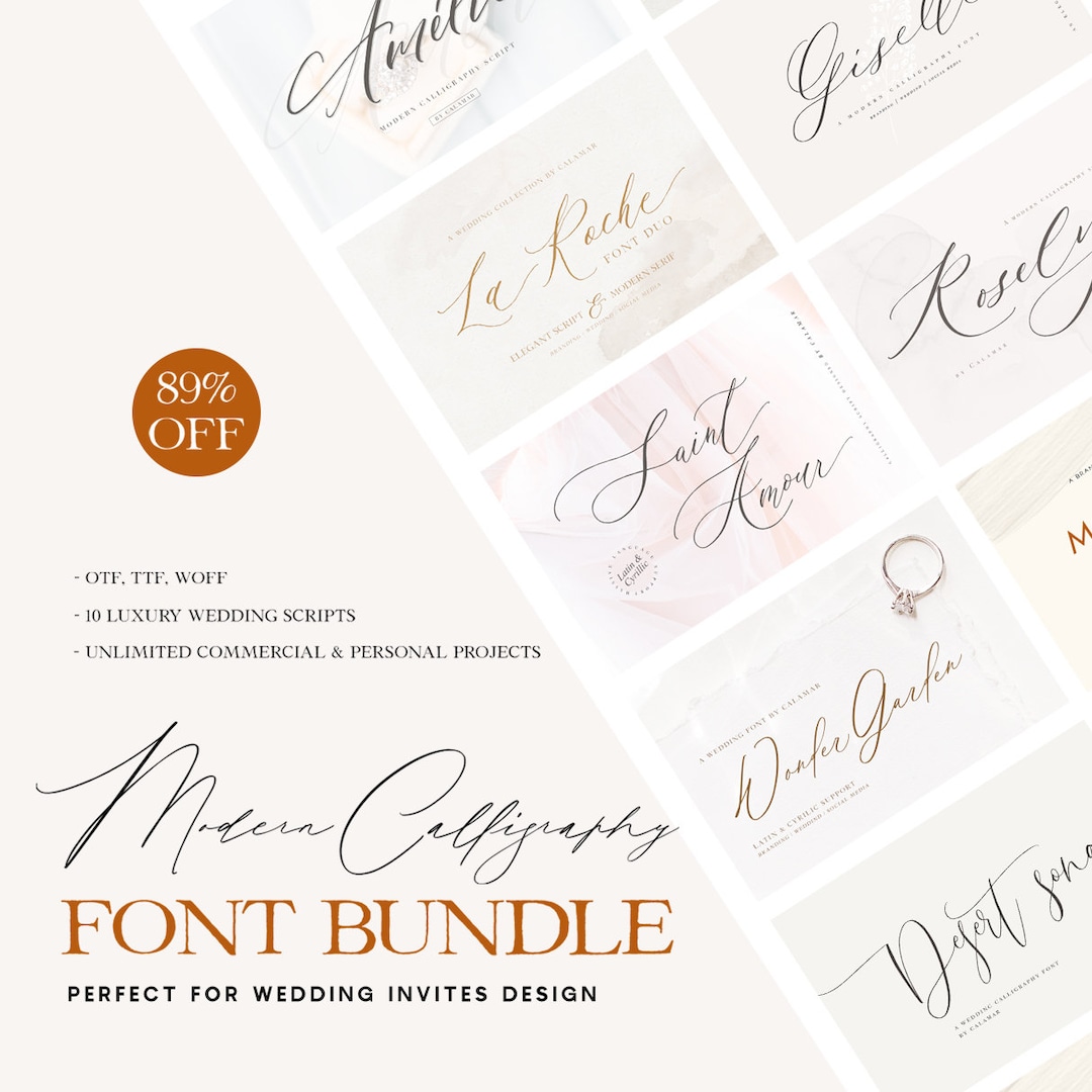 Modern Calligraphy Font Bundle: Wedding & Logo Fonts (TTF OTF) - Etsy