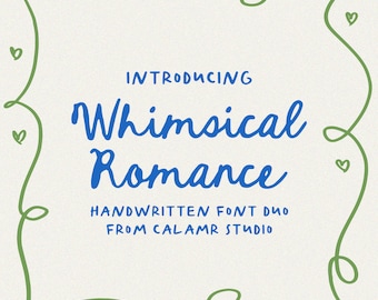 Whimsical Handwritten Font Script, Wedding Calligraphy Font, Handwriting Font, Quirky Font for Handwritten Invitations