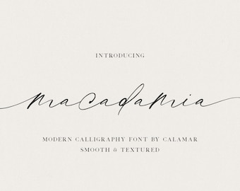 Modern Calligraphy Wedding Font, Script Font, Handwriting Cursive Fonts with long tails