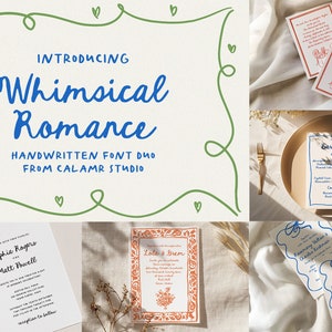 Handwritten Wedding Font Bundle, Script Font for Handwritten Invitations, Whimsical and Quickly Cursive Font zdjęcie 8