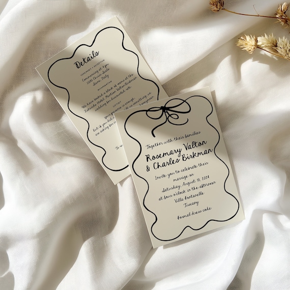 Handwritten Wedding Invitation Template: Funky Hand Drawn Invite (Digital Download)