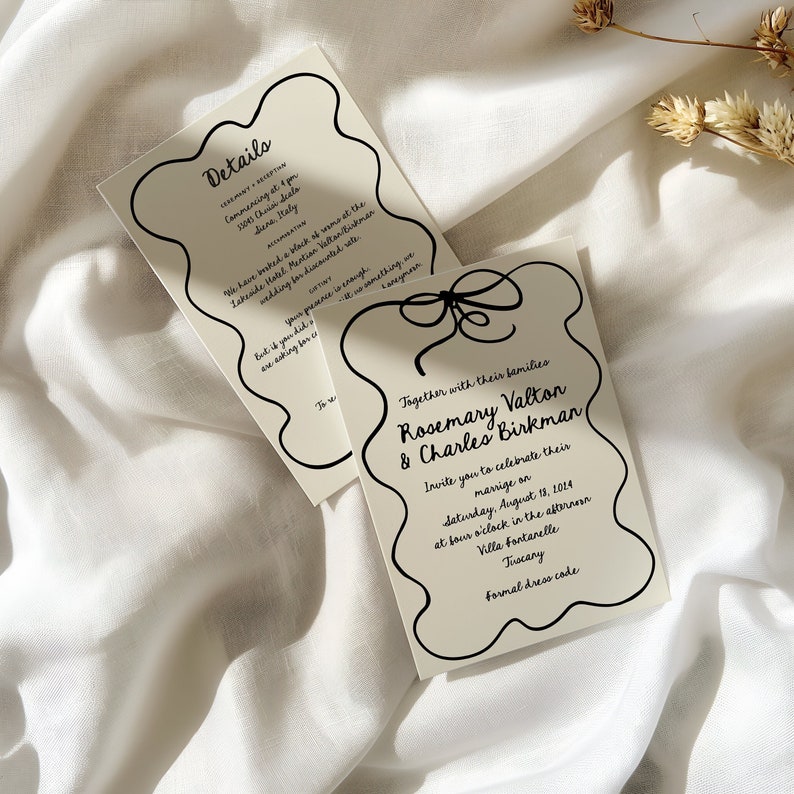 Handwritten Wedding Invitation Template: Funky Hand Drawn Invite (Digital Download) image 1