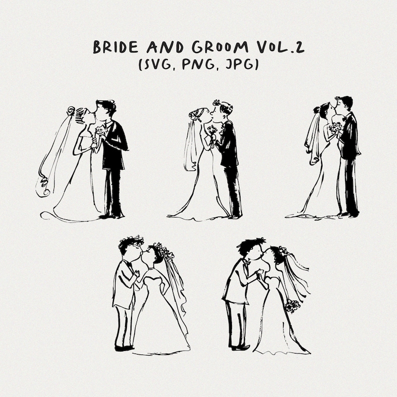bride and groom wedding clipart