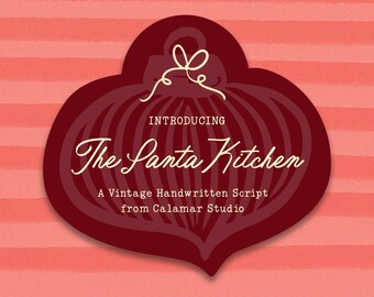Christmas Font - The Santa Kitchen | Vintage Handwritten Holiday Font Script, Retro Font