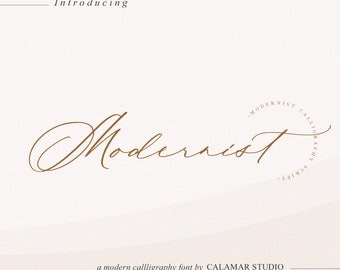 Wedding Font, Calligraphy Script Font, Handwritten font for Wedding invitations - Modernist