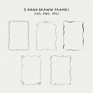 Hand Drawn Wavy Borders: SVG, PNG, JPG Frames for Invitations