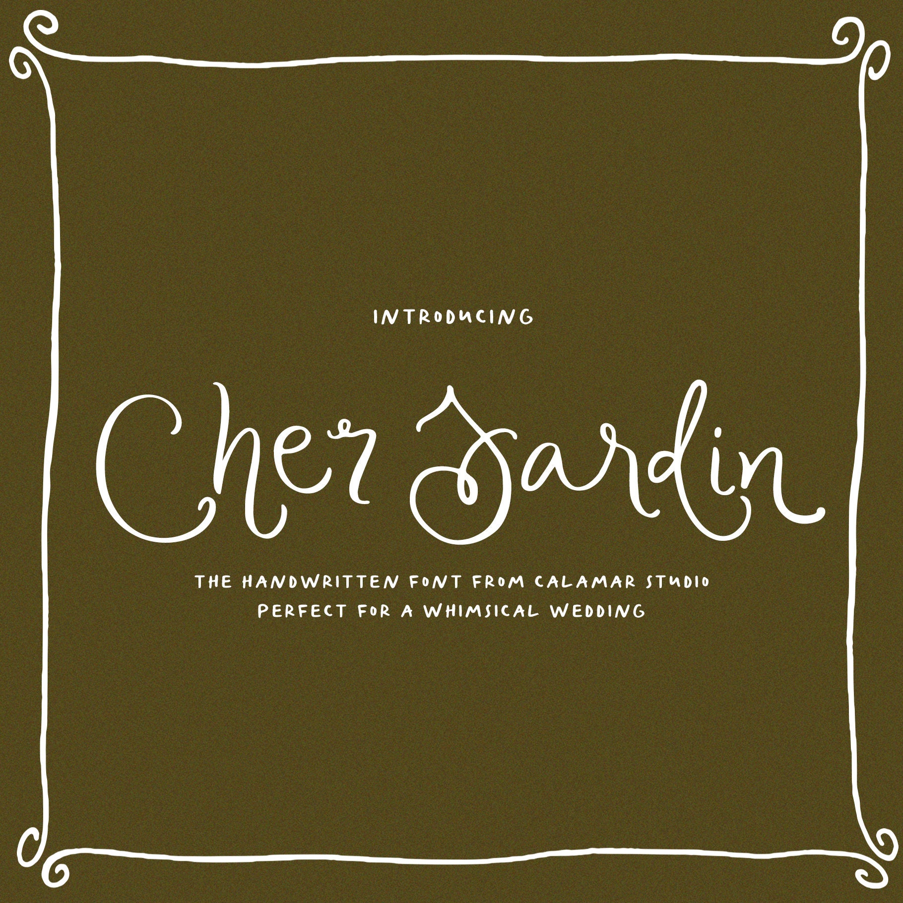 Cher Jardin: Whimsical Handwritten Font for Wedding Invitations (OTF, TTF)
