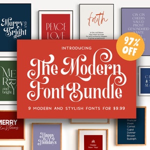 Christmas Font Bundle with Handwritten and Serif Fonts for Cricut, Procreate, Canva