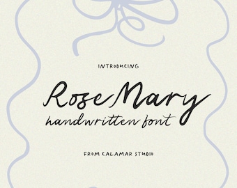 Handwritten Font for Whimsical Wedding Invitations, Script Font, Wedding Handwriting Font for Canva, Procreate, Rose Mary