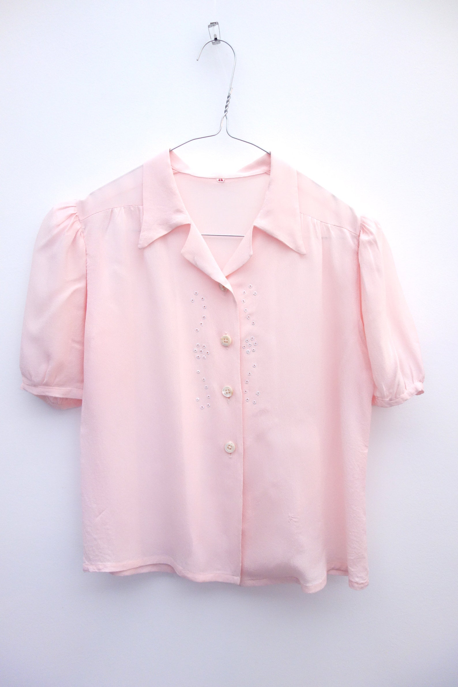 pink crepe blouse