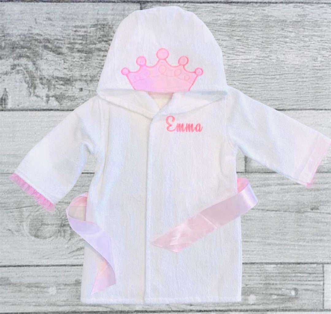Personalized Hooded Princess Bathrobe Custom Embroidery Towel Etsy