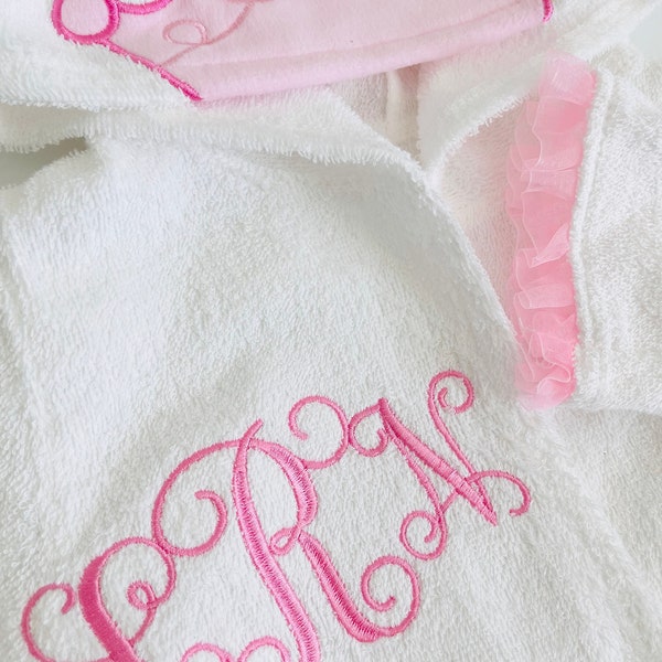 Personalized hooded Princess Bathrobe Custom Embroidery towel monogram, Baby Shower Birthday Gift girl