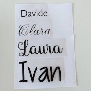Etichette Termoadesive Personalizzate con Nomi o Parole