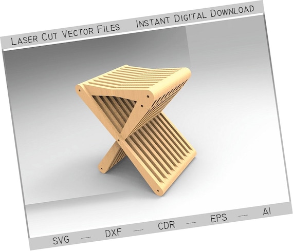 Parametric seat wooden puzzle cnc vector plan svg file cdr cut files laser cut model Vector model SVG DXF cnc plans glowforge vector