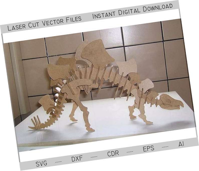 Download Stegosaurus Dinosaur. Laser cut files SVG dxf cnc wood | Etsy
