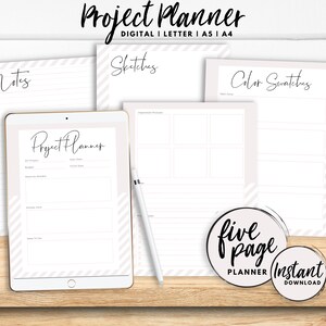 Striped Project Planner | DIY Planner | Crafting Planner | Digital Download | Printable Planner