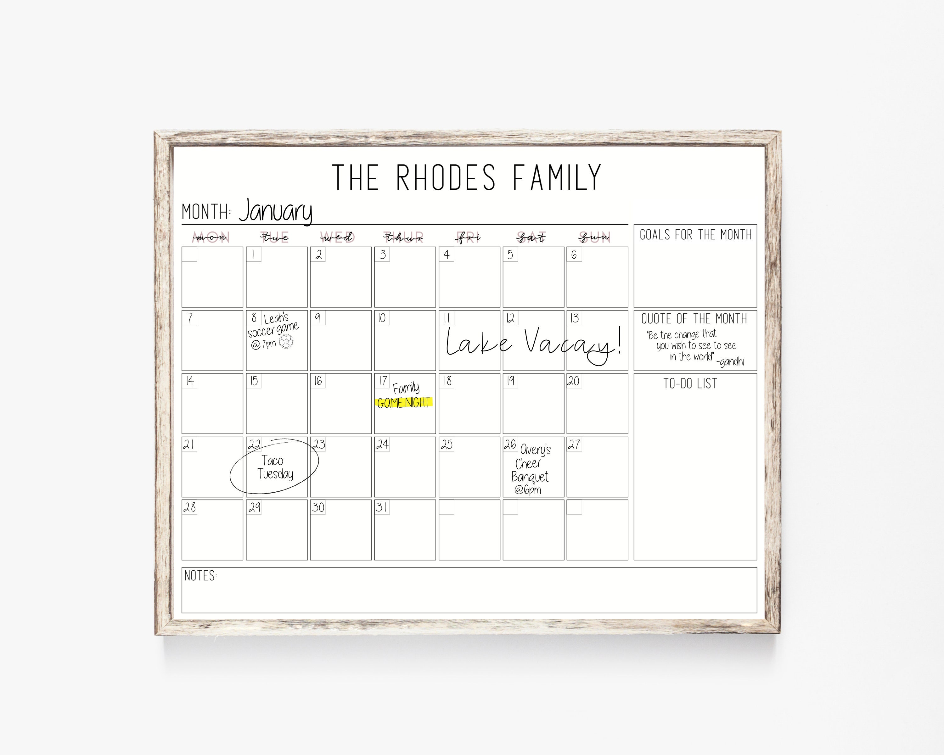 Personalized Family Calendar Digital Printable Etsy Personalized Family Calendar Digital Printable Etsy