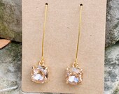 Signature Glass Charm Earrings Peach Charm Charm Earring Gift for her Jewelry for her Glass Earring Chic Earring Cascading