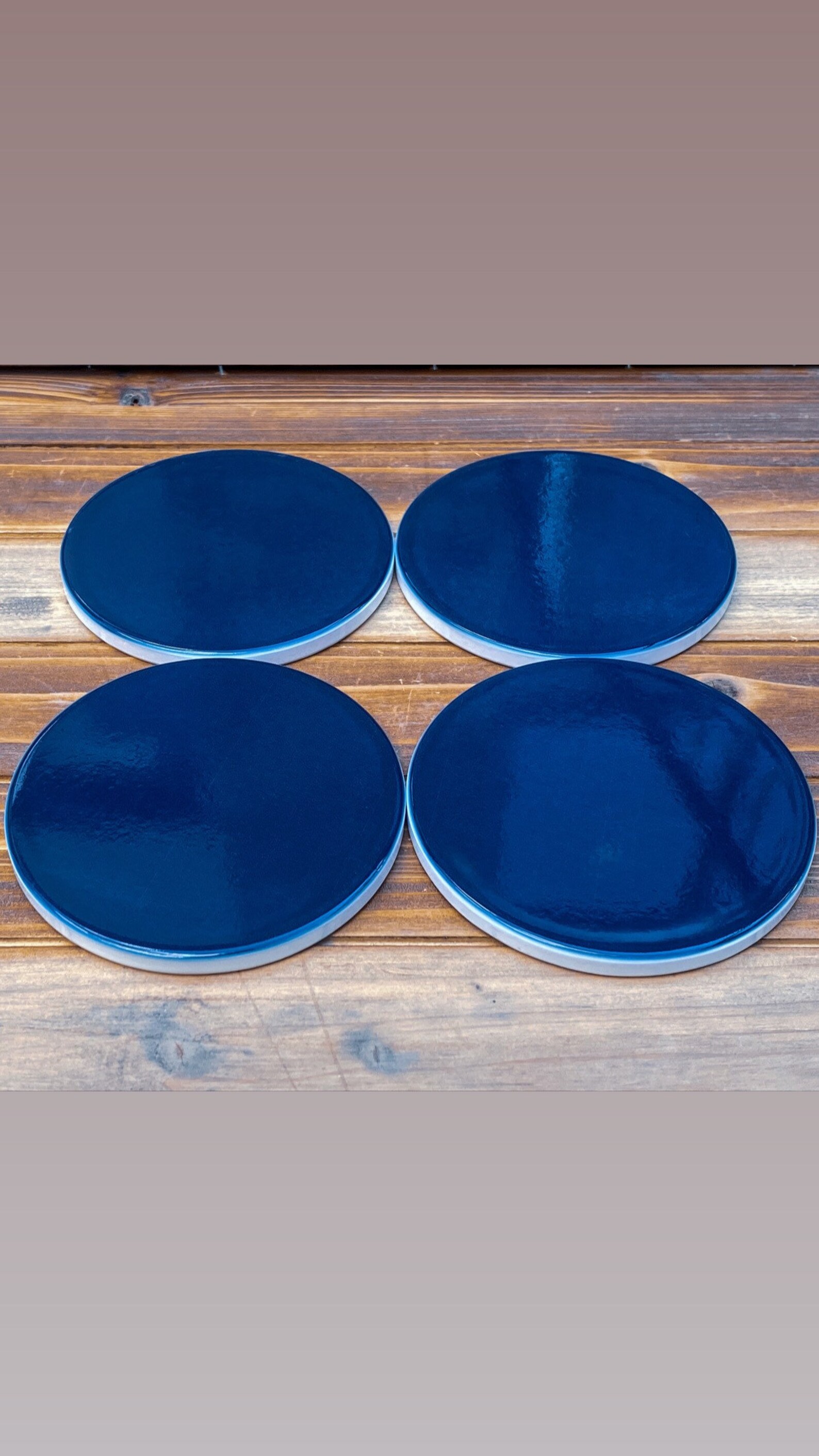 Navy Blue Coasters Ceramic Coasters Kitchen and Etsy