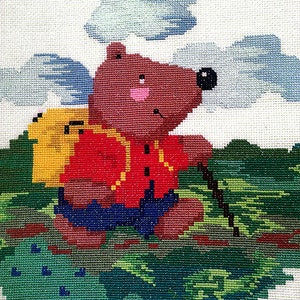 Cross stitch a picture of a teddy bear image 4