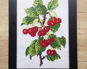 Cross stitch - picture with cherries