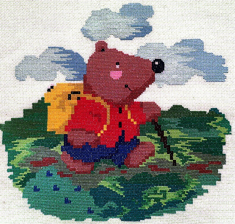 Cross stitch a picture of a teddy bear image 2