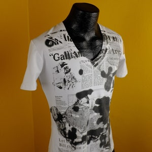 Iconic Y2K John Galliano Newsprint Tee Shirt - S/M - Etsy