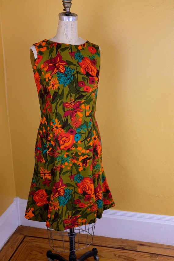 1960s/70s Talento Floral Cotton Dress - Size 4-6 - image 6