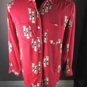 1980er/1990er Jahre Rayon Print Shirt Shirt XL Bild 2