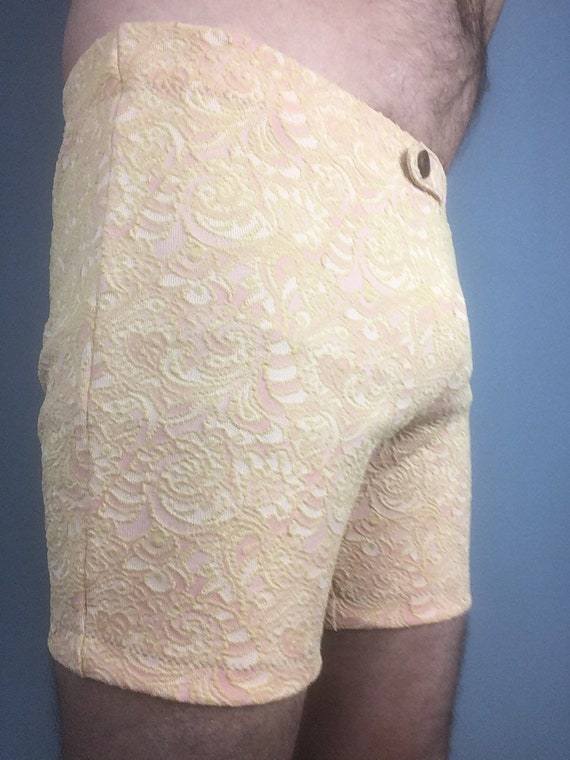 1960s Mens Doubleknit Shorts / Bathing Suit - Med… - image 4