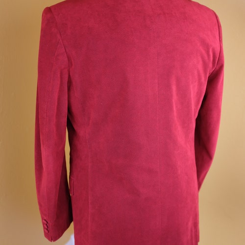 1960s Custom Made Red Velour popular Holiday Blazer