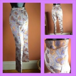 1960s Brocade High Waisted Party Pants