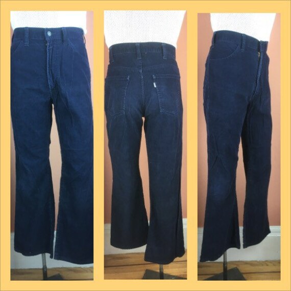 1970s Levis Navy Corduroy Flares / Bell Bottoms as - Etsy