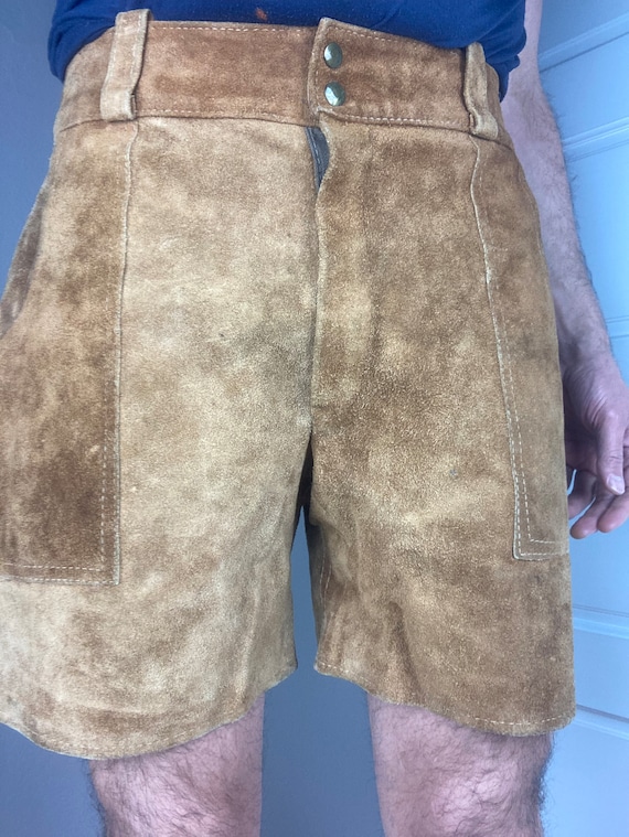 1970s Rust Suede Shorts - 34” - image 2