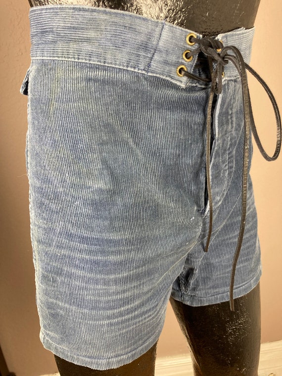 1970s Jantzen Blue Corduroy Booty Shorts - 29W - image 7