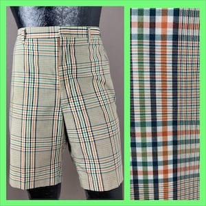 1960s / 1970s  Koratron Plaid Shorts- 31W - **As Is**