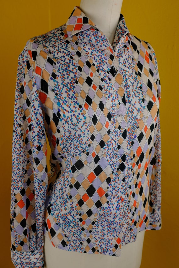 1960s Cotton Emilio Pucci Print Blouse - Medium