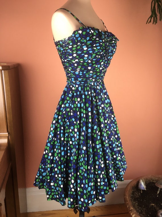 Fabulous 1940s/1950s Circle Print Sundress - image 2