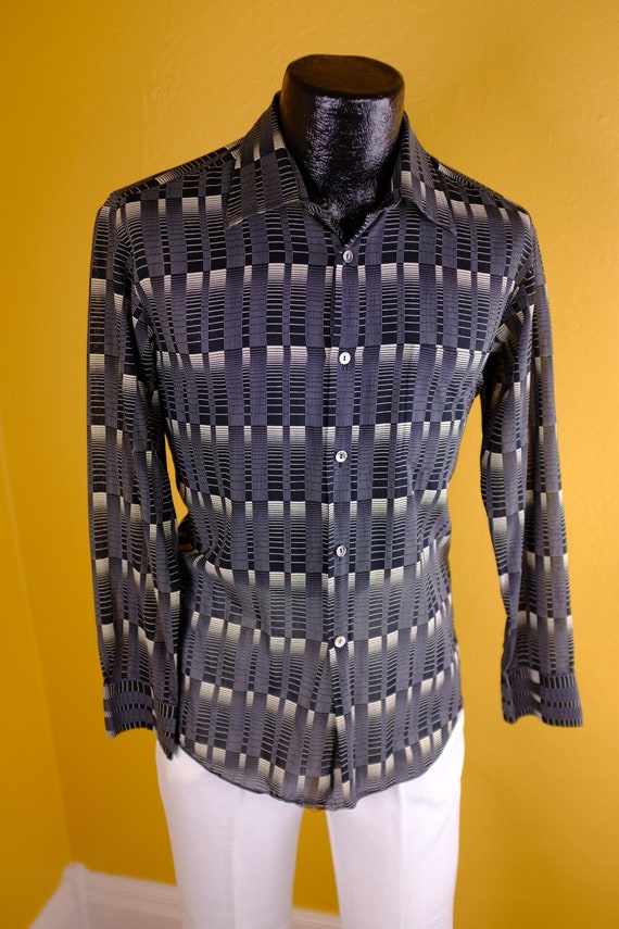 Captivating 1980s Sheer Cotton Print Shirt, small