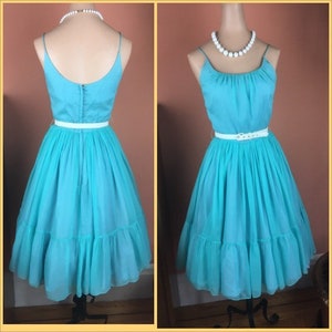 1950s/1960s Joan Barrie Silk Chiffon Party Dress - Size 2-4 - **As Is**