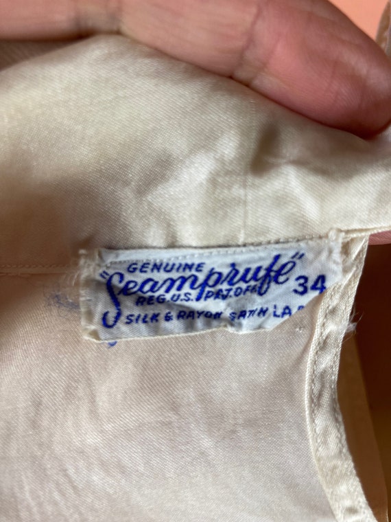 1940s Monogrammed Silk and Rayon Bias Cut Nightgo… - image 10