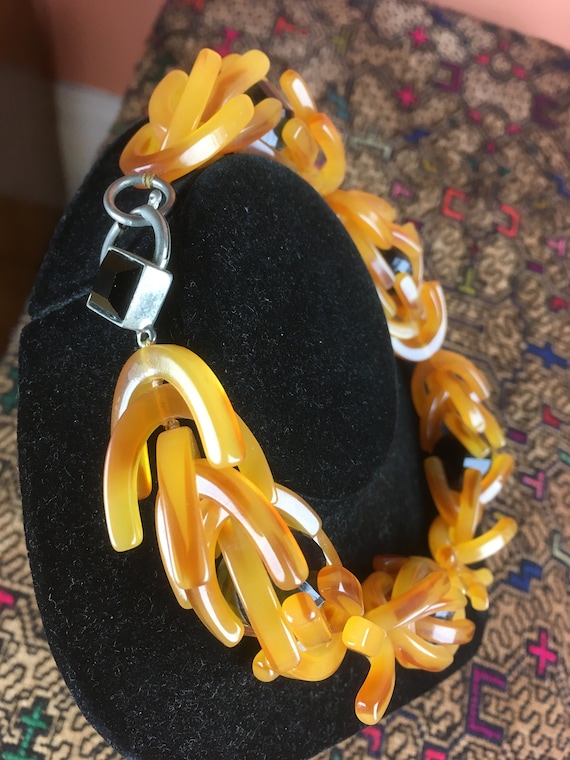 Midcentury Atomic Statement Necklace - Vintage Pl… - image 6