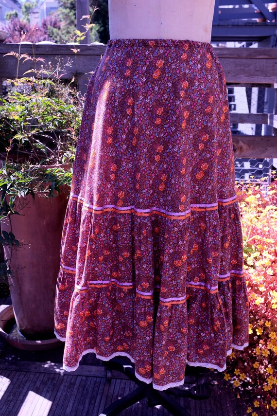 1970s Gunne Sax-Style Prairie Skirt