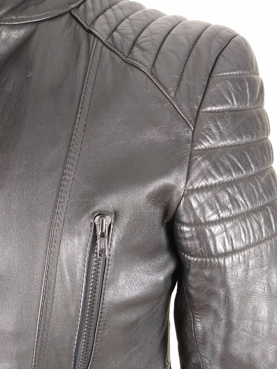Super Stylish 1970s German Leather Motorcycle Jacket, Size