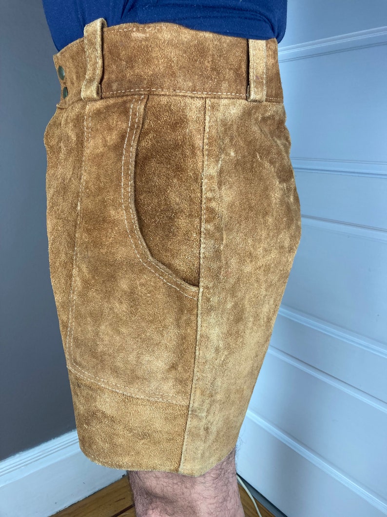 1970s Rust Suede Shorts 34 image 5