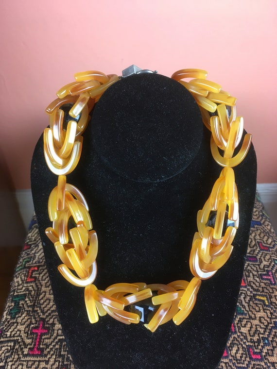 Midcentury Atomic Statement Necklace - Vintage Pl… - image 2