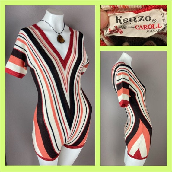 1970s Kenzo Diffusion Caroll Chevron Striped Short