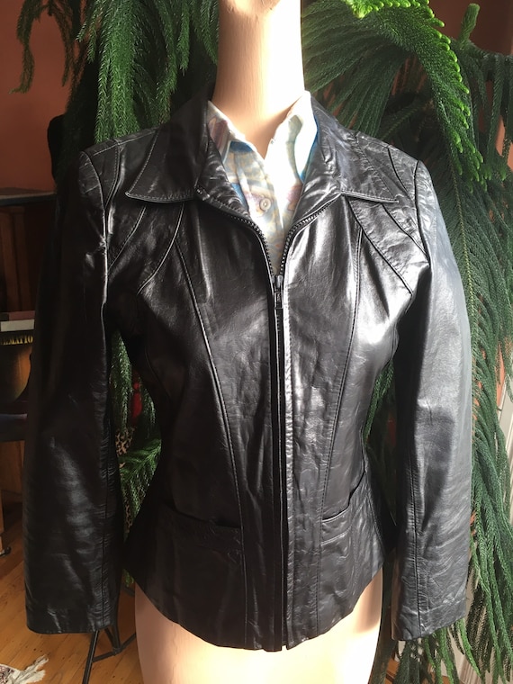 1970s/1980s Casablanca Black Leather Jacket - Etsy