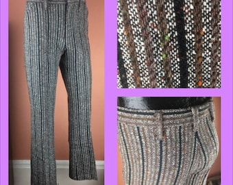 NWOT Fabulous 1970s Mens Striped Bell Bottom Pants - 31W